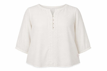 David Emanuel Women's Ivory Blouse, Size 24, Plus, Round Neck