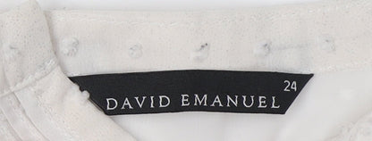 David Emanuel Women's Ivory Blouse, Size 24, Plus, Round Neck