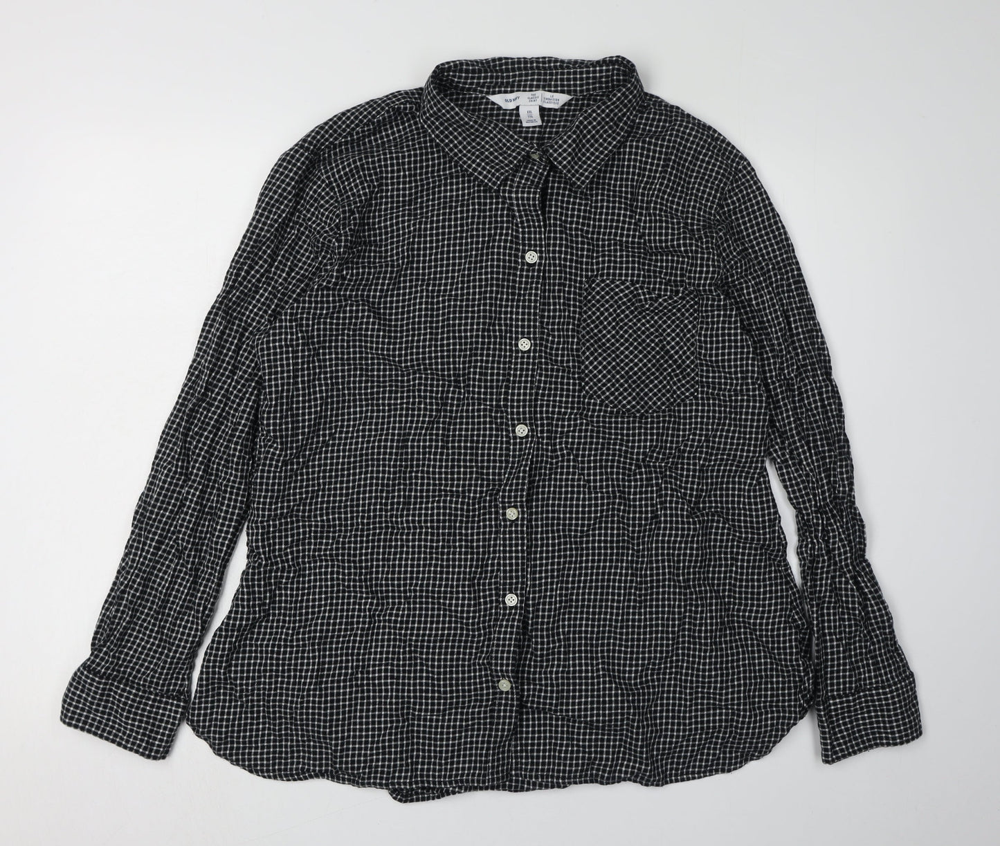 Old Navy Men's Black Classic Check Shirt 2XL