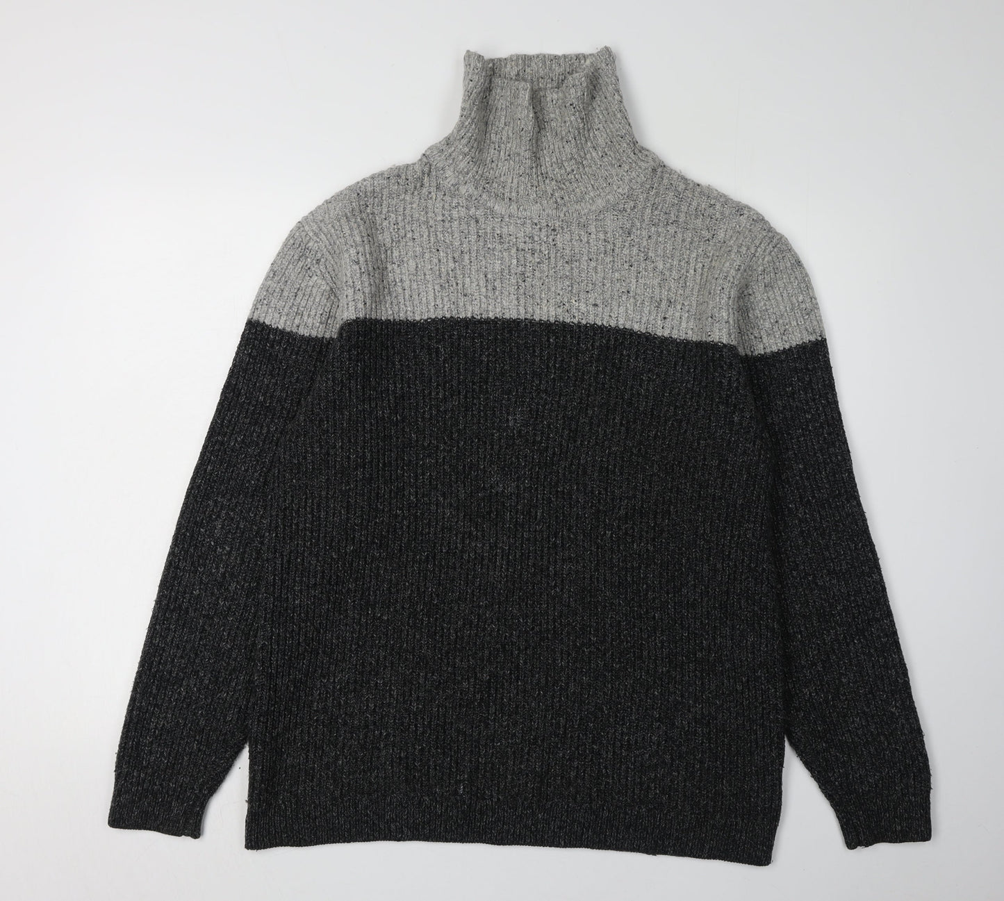 Next Women's Grey High Neck Knit Pullover Jumper L