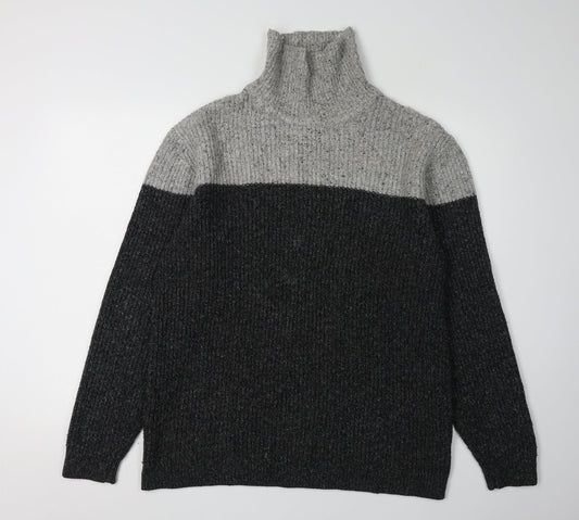 Next Women's Grey High Neck Knit Pullover Jumper L