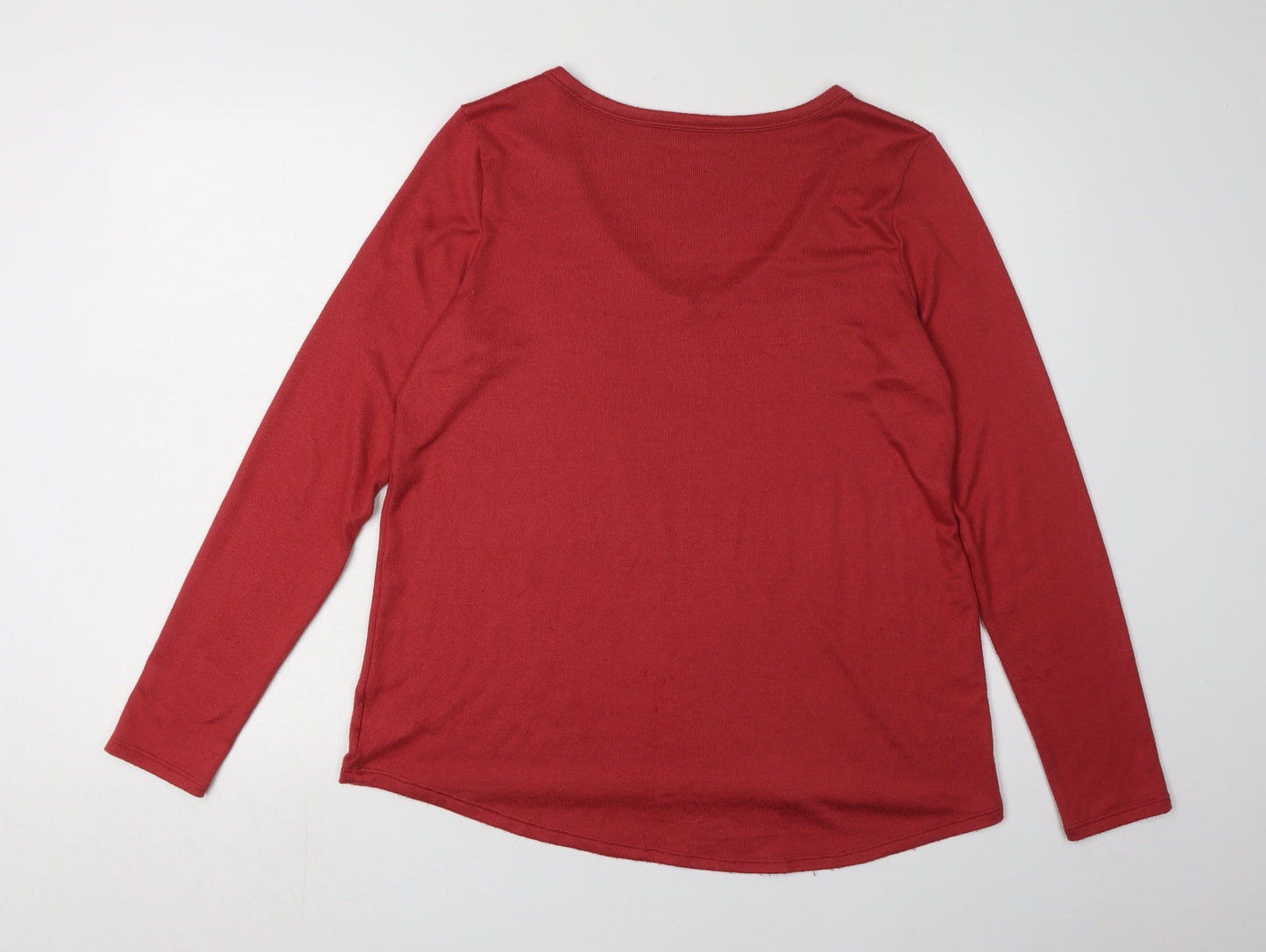 American Eagle Women's Red V-Neck T-Shirt M