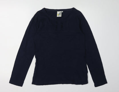 Weird Fish Women's Blue Long Sleeve T-Shirt, Size 8