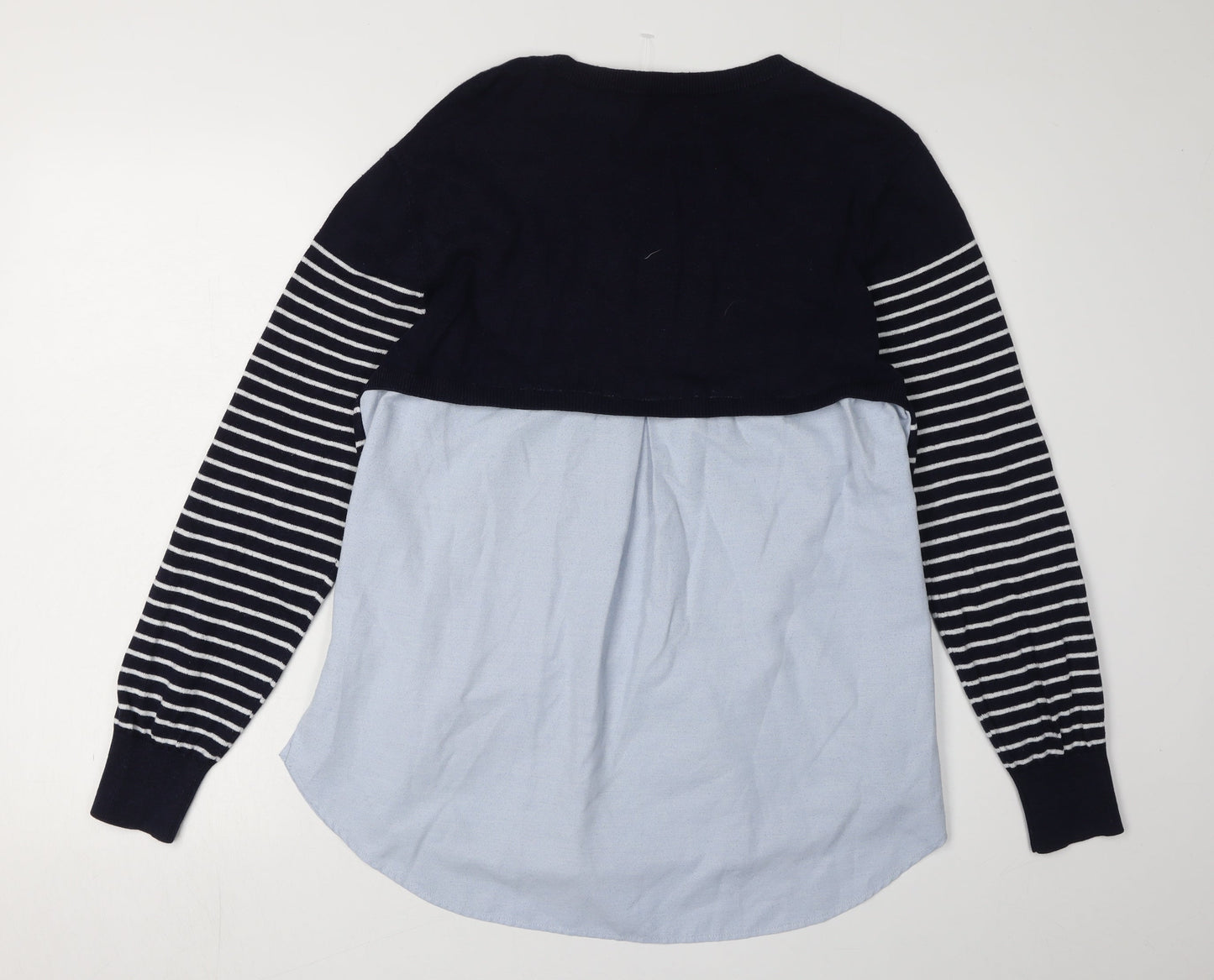 Oasis Women's Blue Striped Pullover Jumper L