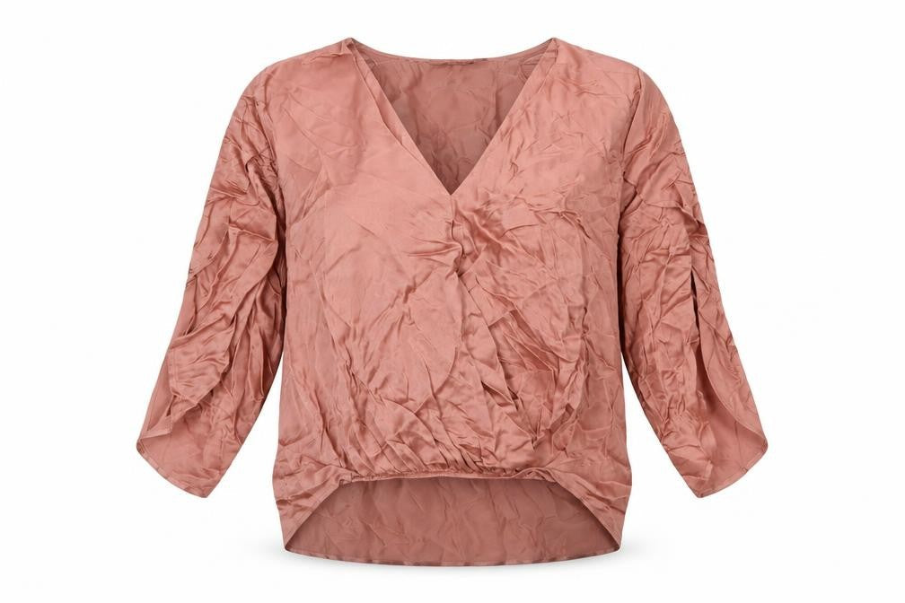 Marks & Spencer Women's Pink V-Neck Blouse, Size 8