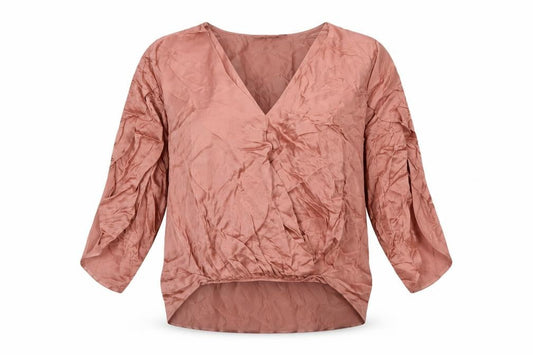 Marks and Spencer Women's Pink V-Neck Blouse, Size 8