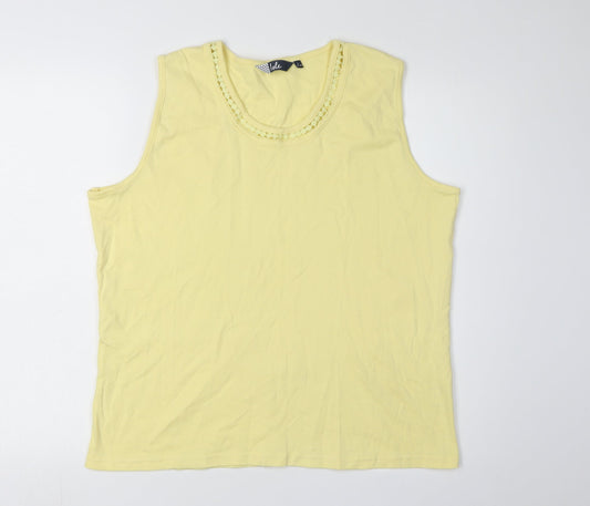 Isle Women's Yellow Cotton Tank Top Size L