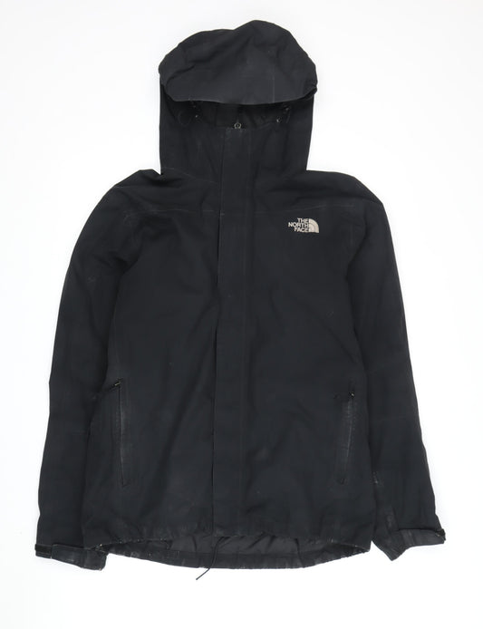 The North Face Men's Black Rain Coat, Size S, Hooded & Waterproof