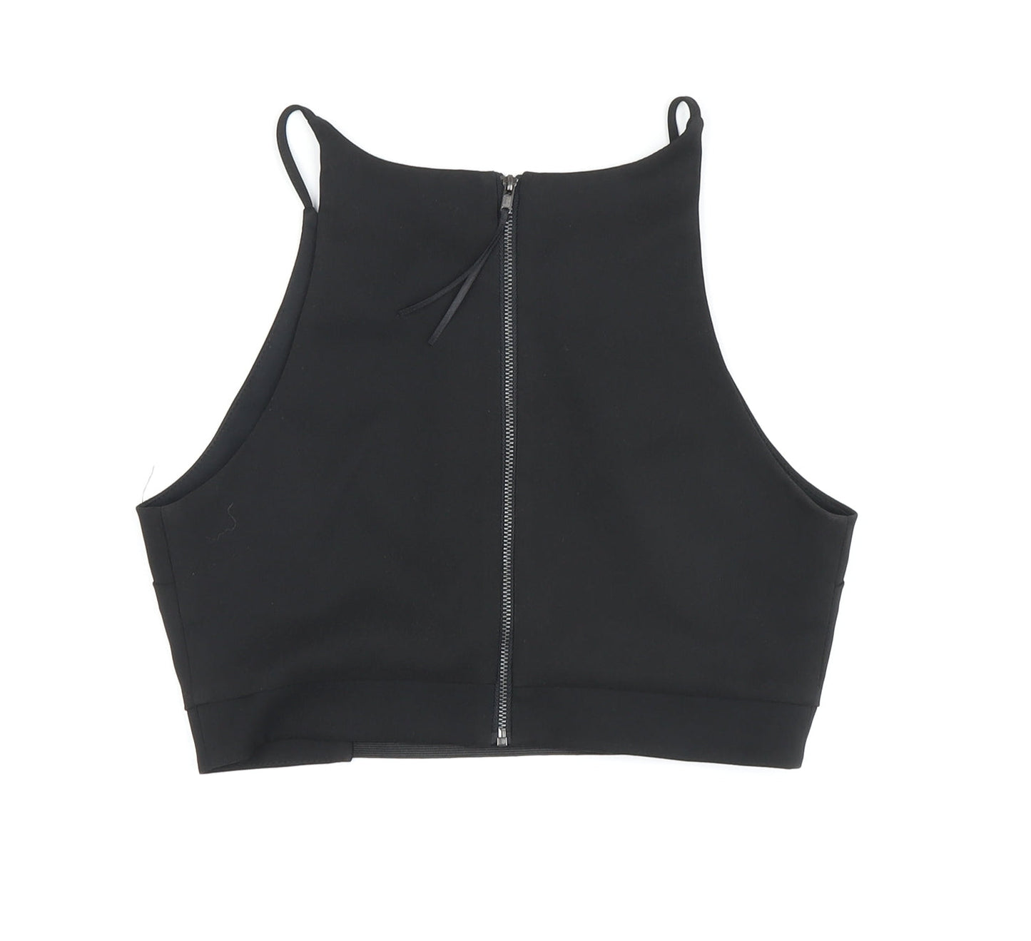 Topshop Women's Black Cropped Tank Top, Slim Fit, UK 10