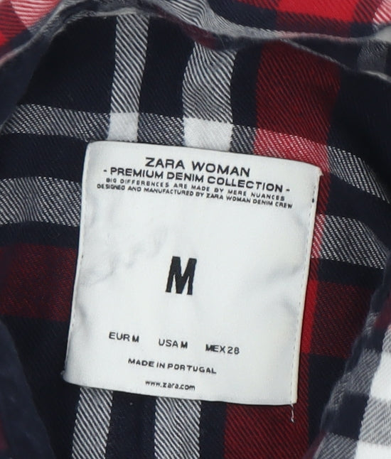 Zara Women Multicoloured Plaid Button-Up Shirt