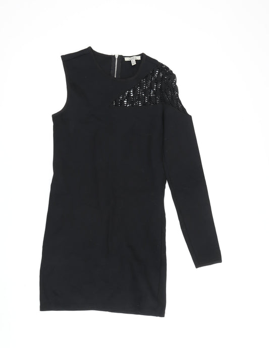 Zara Women's Black XS Bodycon Mini Dress, Party