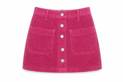 FatFace Girls Pink A-Line Corduroy Skirt 3-4 Years
