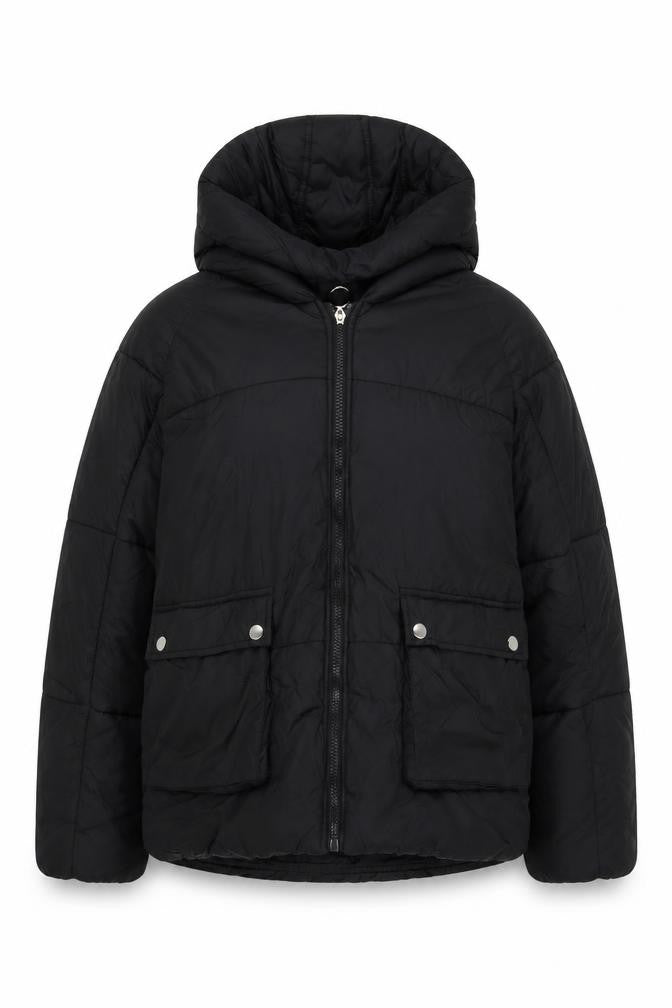 PrettyLittleThing Women's Black Puffer Jacket Size 6