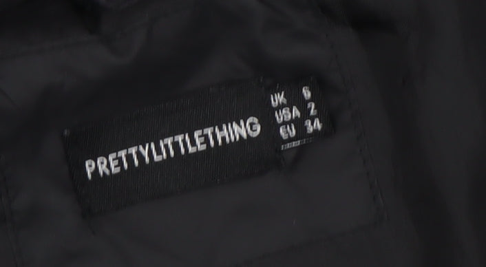 PrettyLittleThing Women's Black Puffer Jacket Size 6