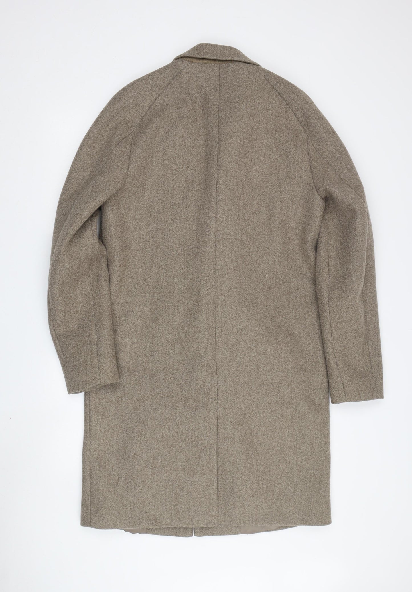 Topman Men's Beige Overcoat S Single-Breasted