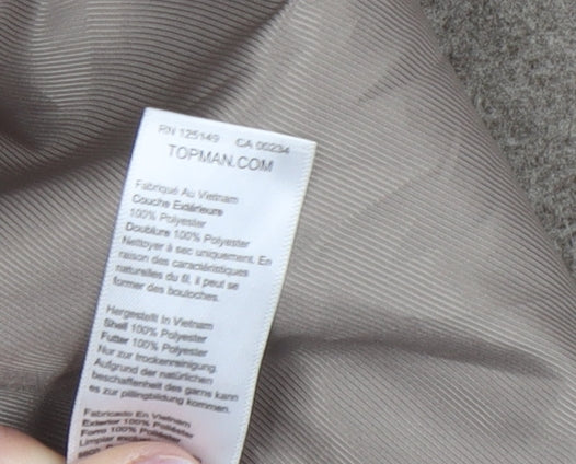 Topman Men's Beige Overcoat S Single-Breasted