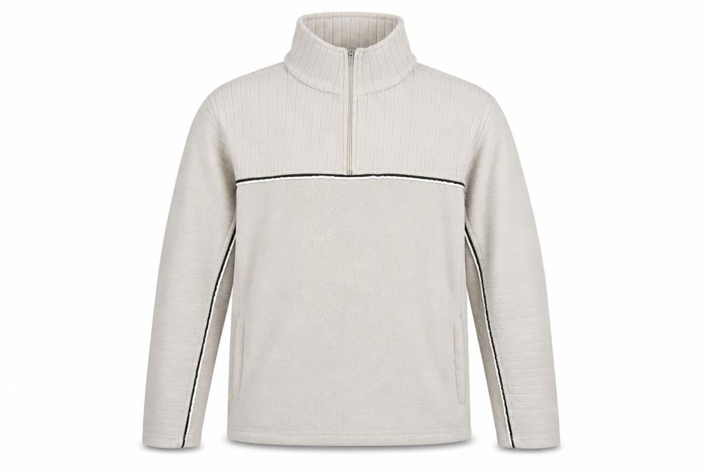 Freeport Men's Beige 1/4 Zip Fleece Sweatshirt L