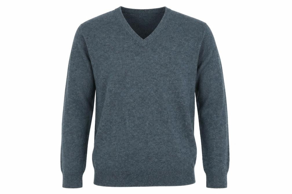 EWM Men's Blue Wool Pullover Jumper Size L V-Neck