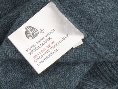 EWM Men's Blue Wool Pullover Jumper Size L V-Neck