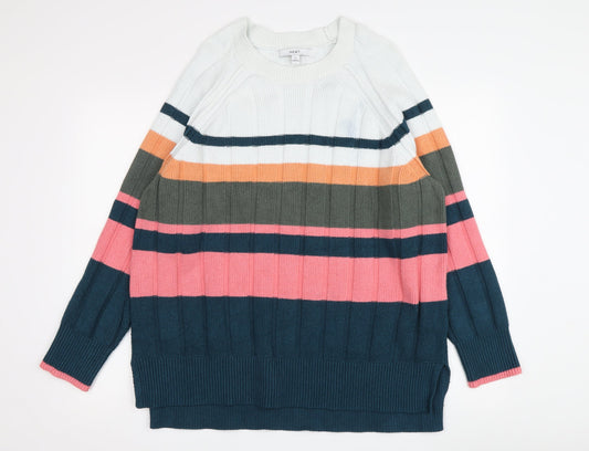 Next Women's Multicoloured Striped Pullover Jumper L