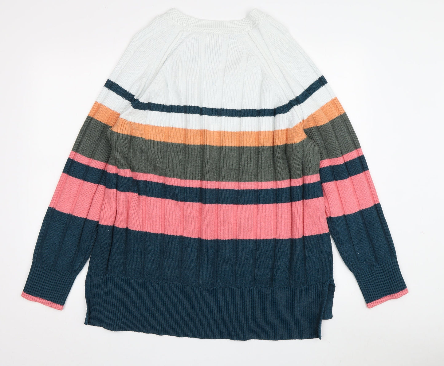 Next Women's Multicoloured Striped Pullover Jumper L