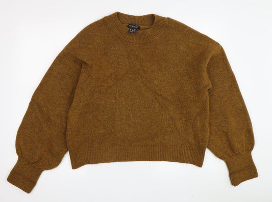 New Look Women's Brown Crew Neck Jumper L