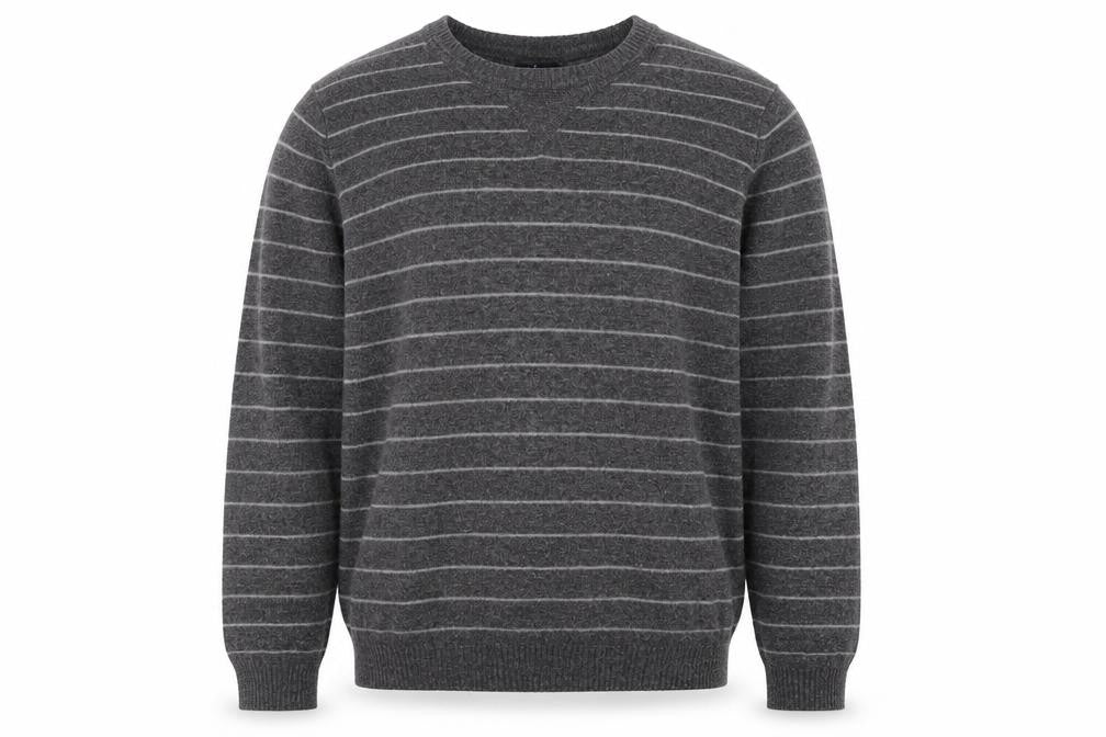 Blue Harbour Men's Grey L Wool Blend Striped Pullover