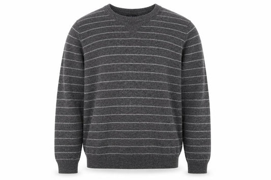 Blue Harbour Men's Grey L Wool Blend Striped Pullover