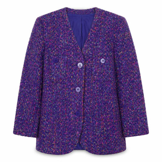 Alexon Women’s Purple Bouclé Suit Jacket Size 14 - Vintage Elegance