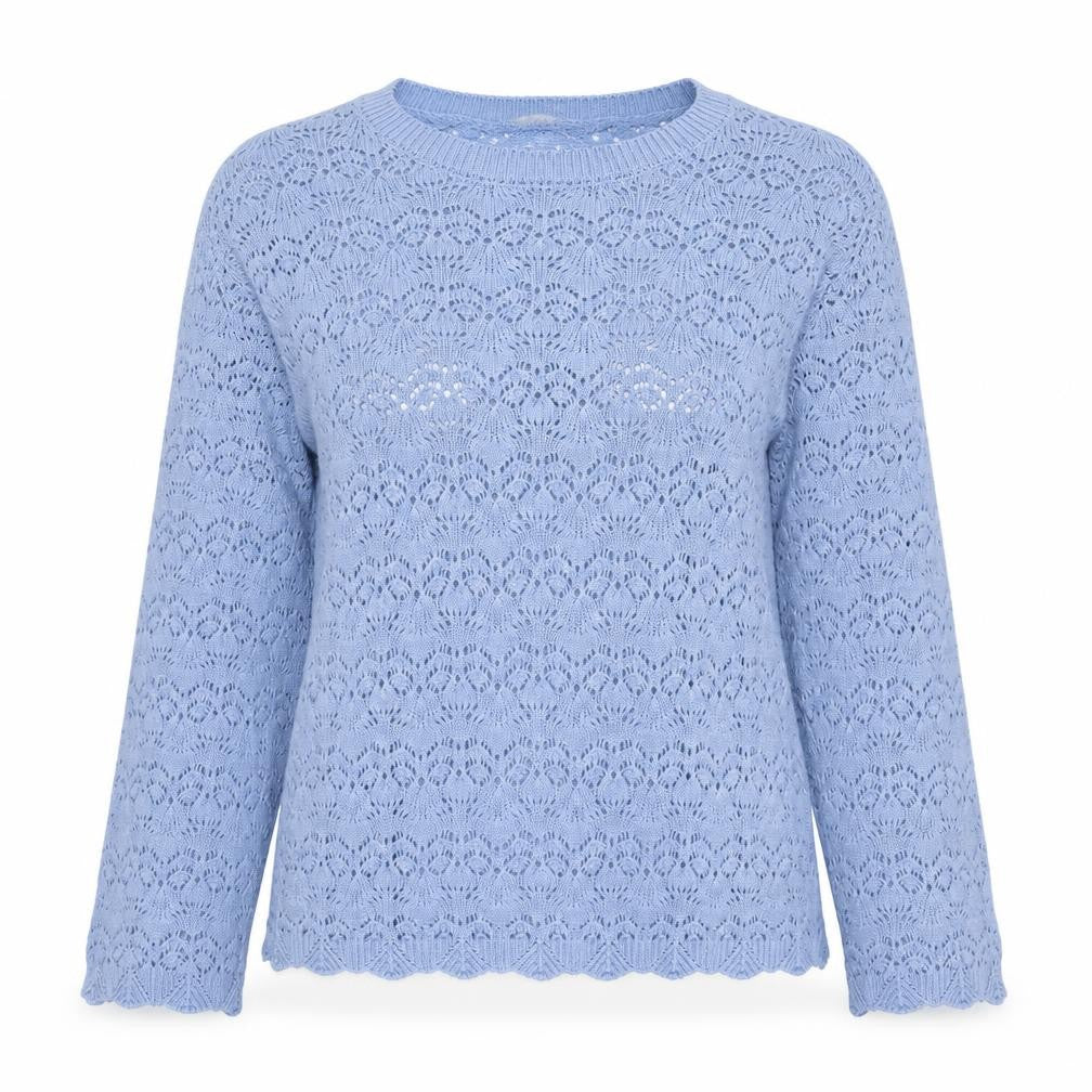 Autonomy Women's Blue Open-Knit Pullover Jumper S