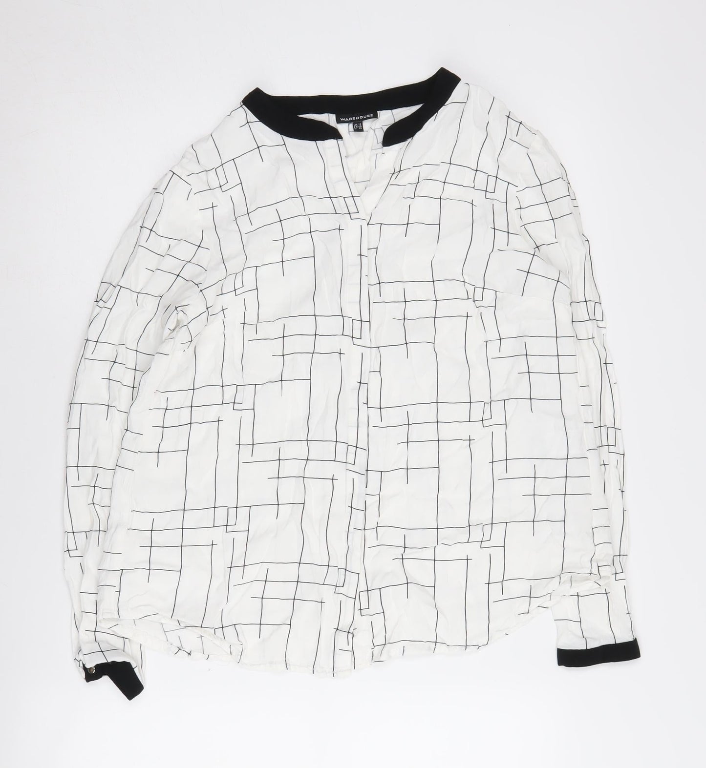 Warehouse Women’s Geometric Long Sleeve Top, Size 12