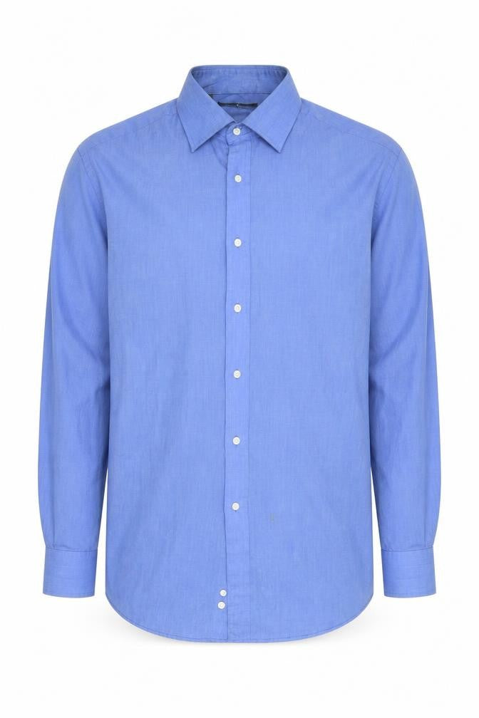 Daniel Hechter Men's Casual Blue Button-Up Shirt Size 16.5