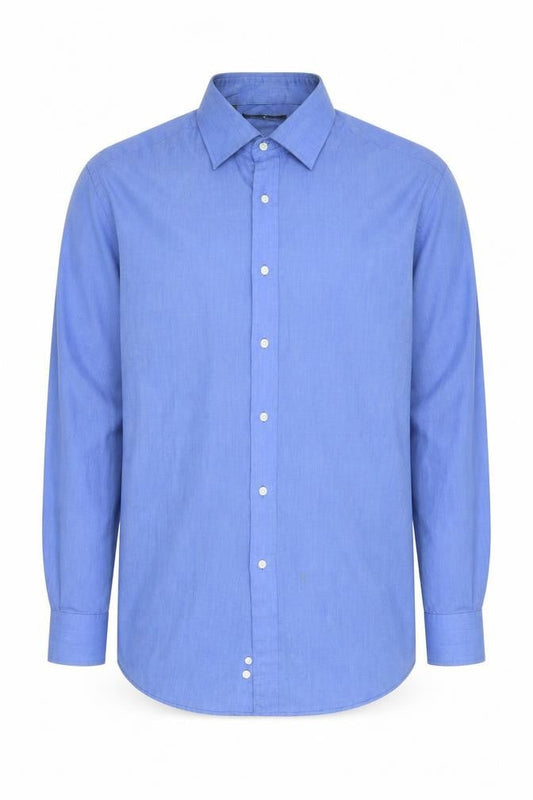 Daniel Hechter Men's Casual Blue Button-Up Shirt Size 16.5