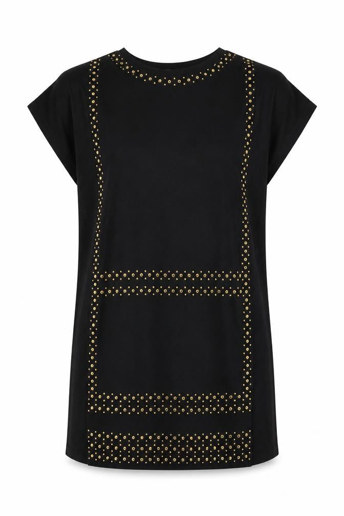 Star Black Studded Tunic Jumper Women Size 12