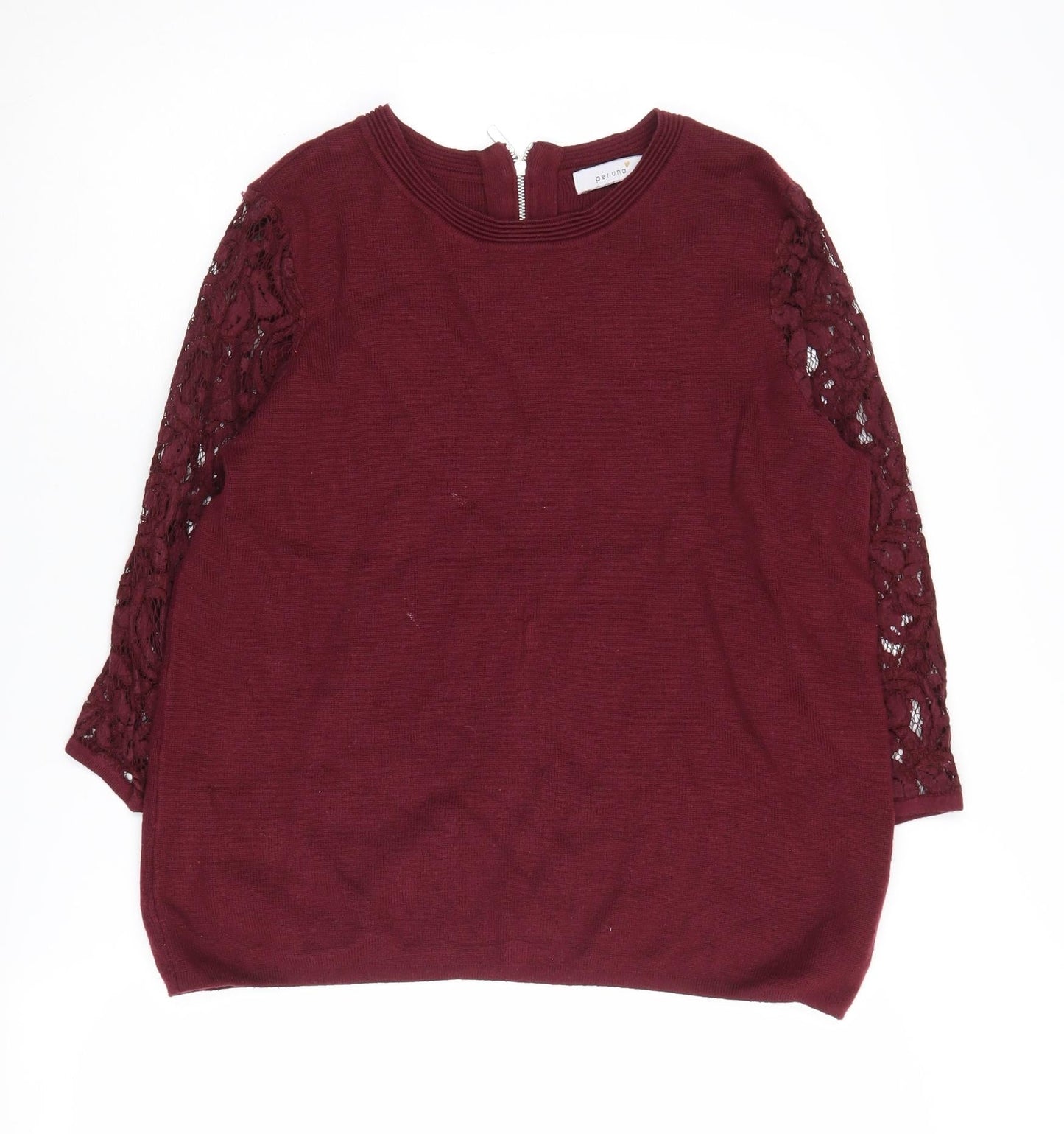 Marks and Spencer Women's Red Crew Neck Pullover Jumper
