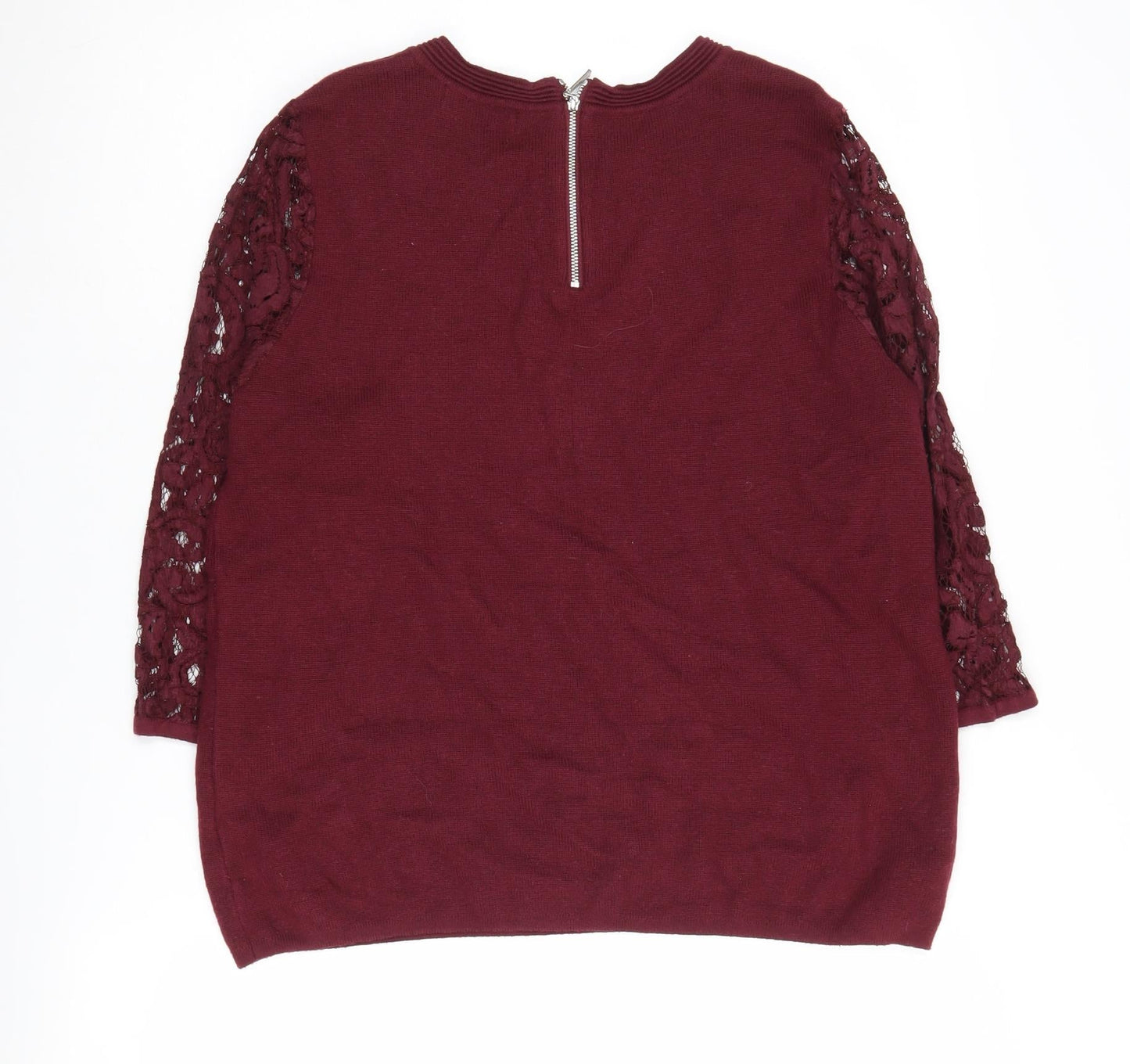 Marks and Spencer Women's Red Crew Neck Pullover Jumper