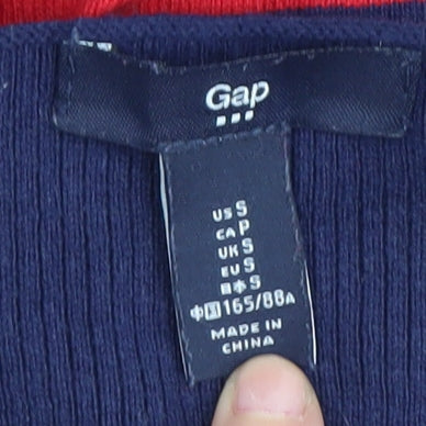 Gap Women's Blue Striped Pullover Jumper Size S