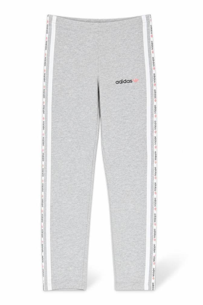 Front view of Adidas girls’ grey track pants 9-10 years
