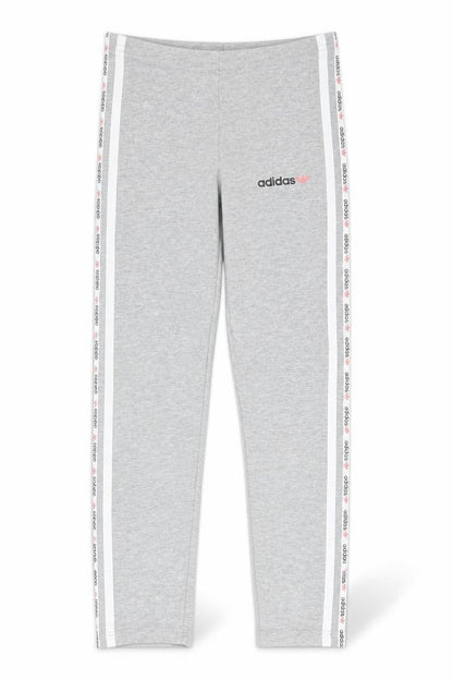 Front view of Adidas girls’ grey track pants 9-10 years