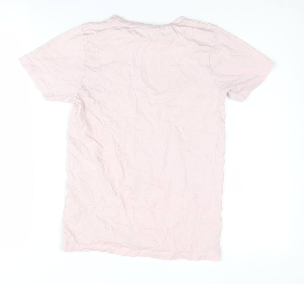 Back view of Ellesse girls’ pink t-shirt, size 8-9, years, logo accents