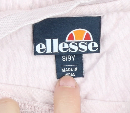 Additional view of Ellesse girls’ pink t-shirt, size 8-9, years, logo accents