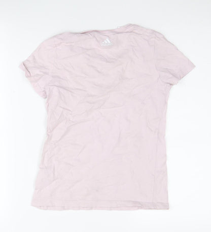 Back view of Adidas girls’ pink t-shirt 11-12 years basic logo tee