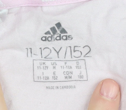 Additional view of Adidas girls’ pink t-shirt 11-12 years basic logo tee