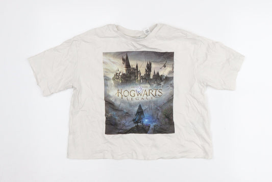 H&M Girls White Graphic T-Shirt, Size 11 Years, Harry Potter