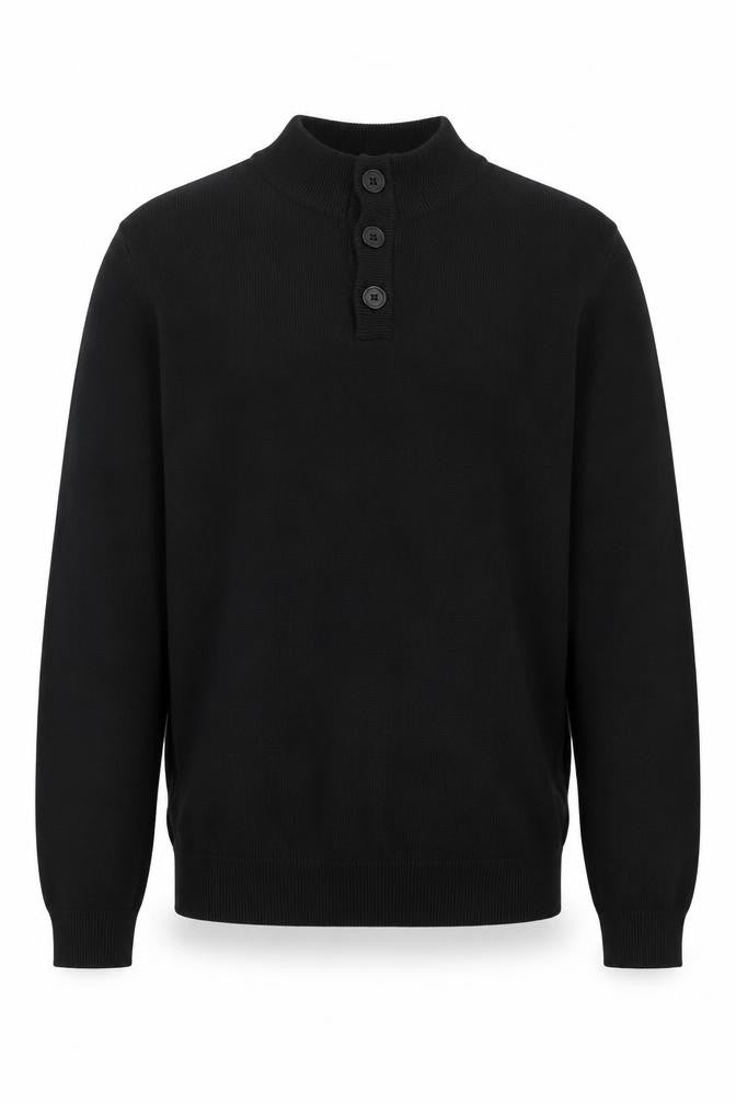 Kensington Eastside Men's 2XL Black Henley Jumper