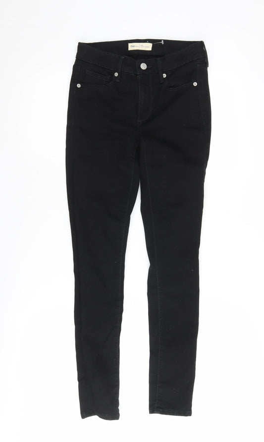 Gap Women's Black Skinny Jeans, Size 26R, Stretch Denim