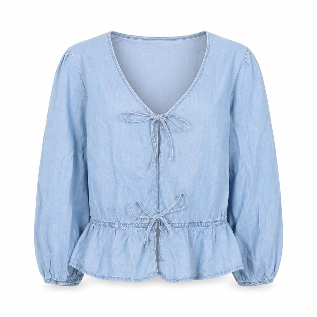 Next Women's Blue Tunic Blouse, Size 12, V-Neck, Casual
