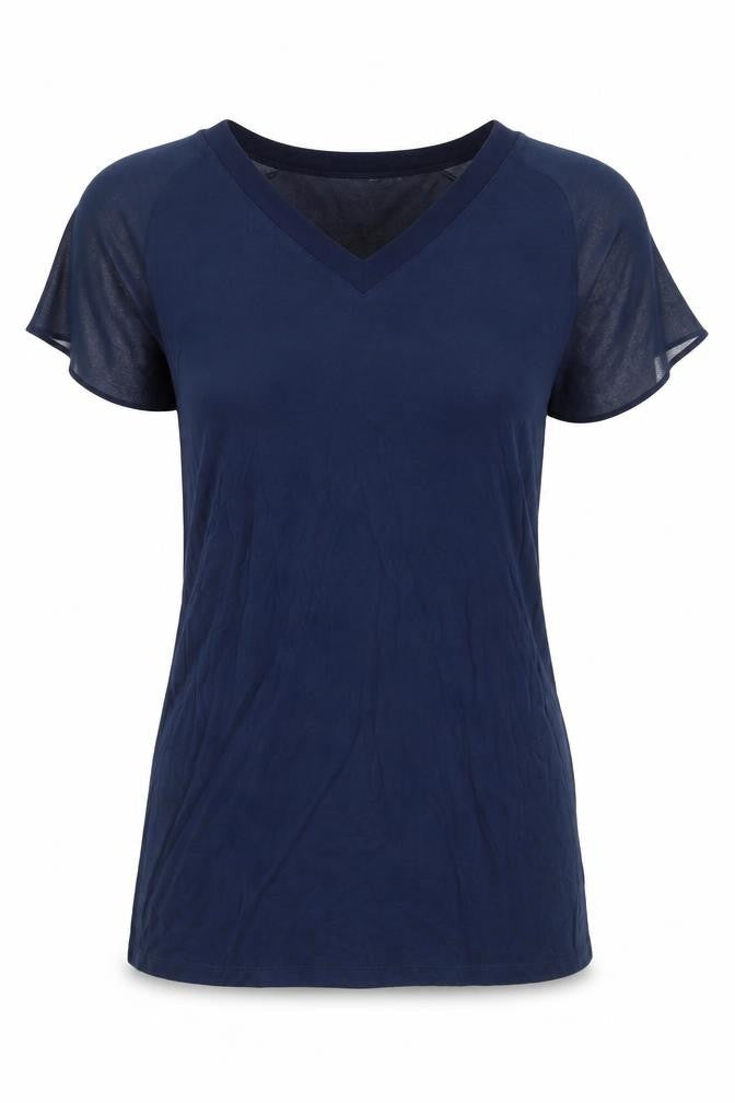 French Connection Women's Blue V-Neck Blouse Size 10