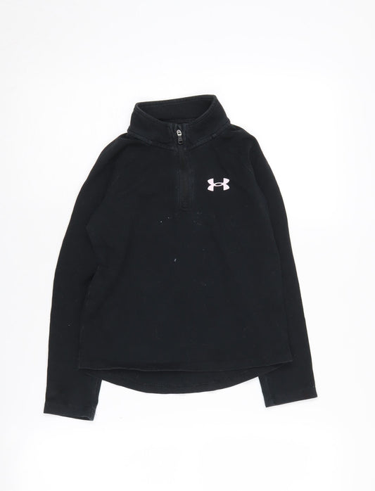 Under Armour Girls Black Long Sleeve Pullover 6-7 Years