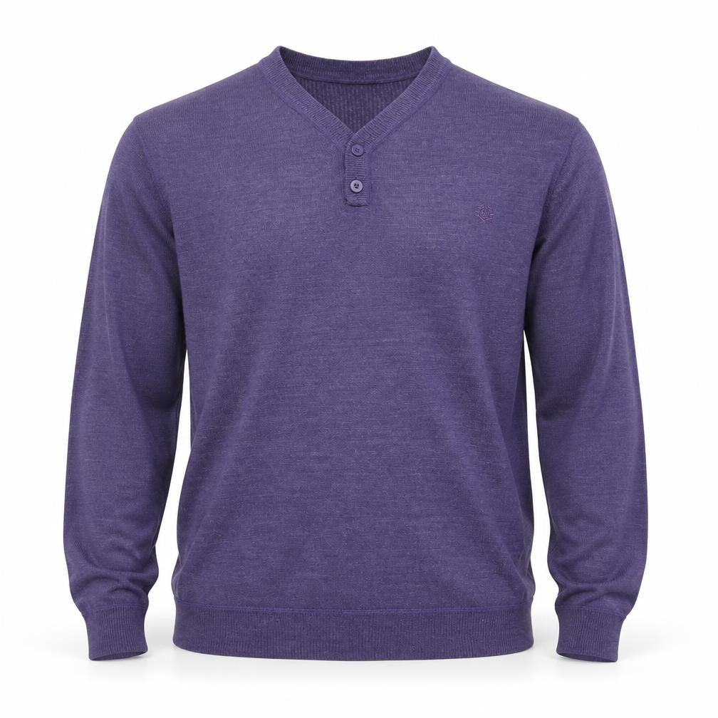 Red Herring Men’s Purple Henley Jumper Medium